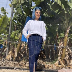 חצאית ג'ינס מקסי שסע