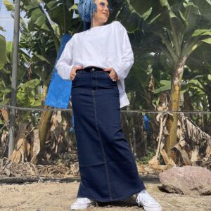 חצאית ג'ינס מקסי כחול