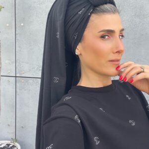 לונג שחור ניטים