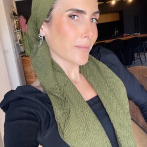 מטפחת מרובעת קרפ זית