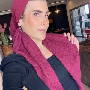 מטפחת מרובעת קרפ בורדו