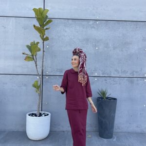 חליפת פולו צווארון אורך 7/8 בצבעים