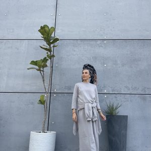 שמלת פוטר שרוול ארוך+ ג'קט רוכסן תואם בצבעים