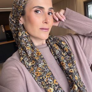 מרובעת קרפ פרחוני דגם Q5