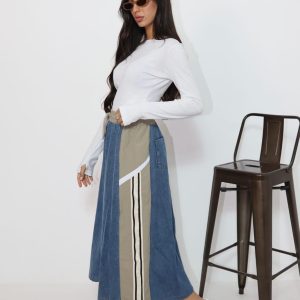 חצאית ג'ינס לייקרה שילוב