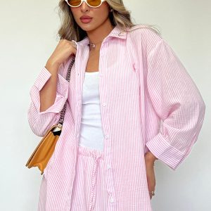 חליפות פולו מכופתרות פסים בצבעים