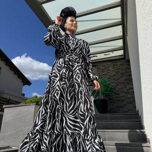 שמלת מקסי דגם 'אליאן'- זברה