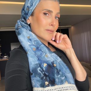 לונג כותנה פרחוני סיומת פרנזים A4