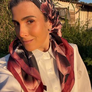 מרובעת משי דגם כתמים בצבעים