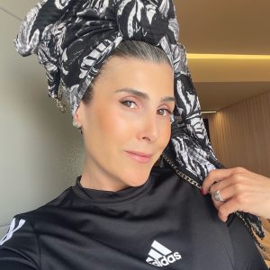 לונג כותנה דגם שרשרת שחור לבן