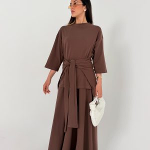 חליפה 3 חלקים חצאית מתרחבת בצבעים