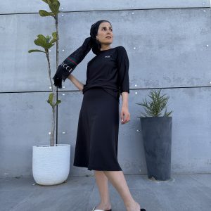 חליפת ספורט/ בגד ים עם טייץ מחובר צבע שחור