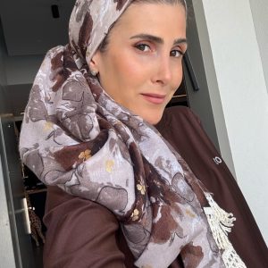 לונג כותנה פרנזים חום שוקולד