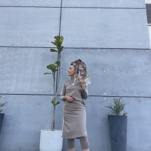 בגד ים/חליפת ספורט עם טייץ מחובר צבע שמפניה