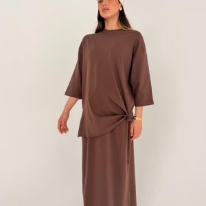 חליפות אוברסייז קשירה בצד בצבעים