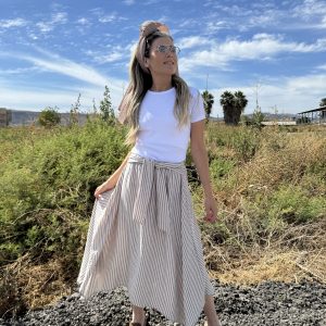 חצאיות פסים קשירה בצבעים